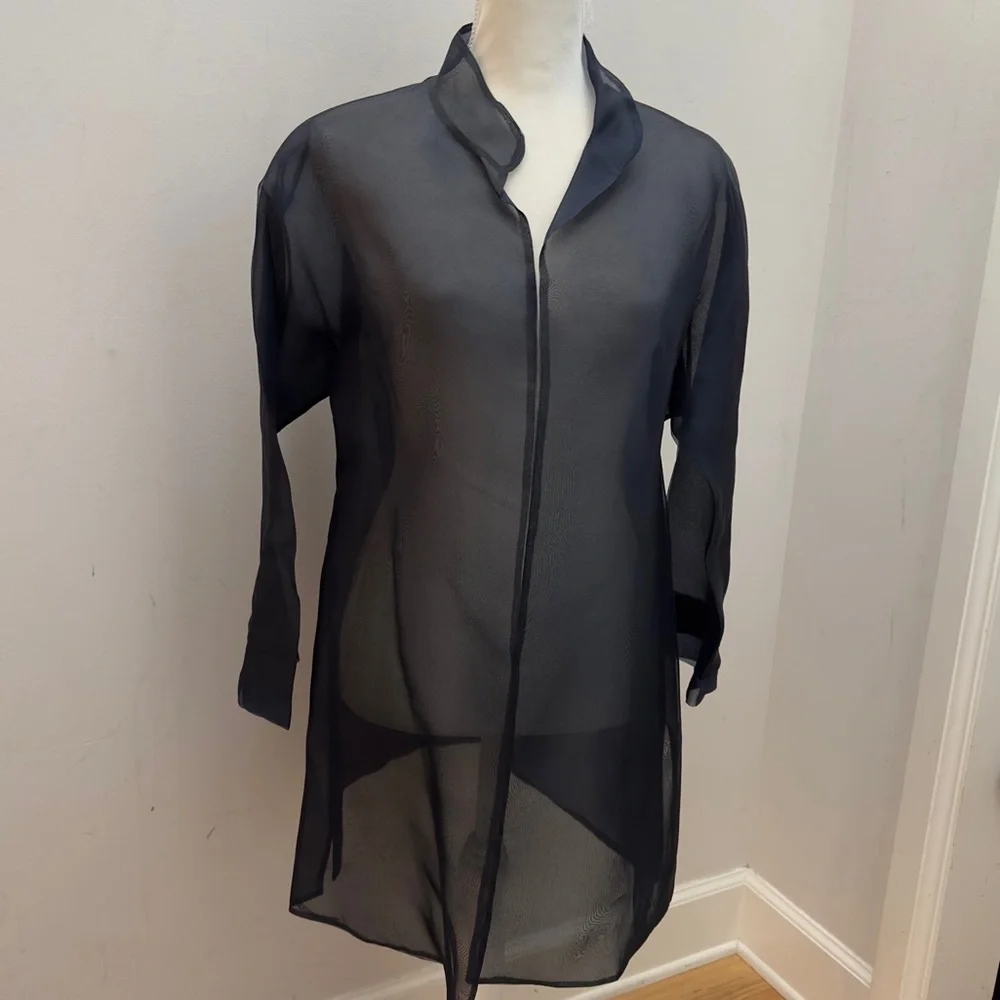 Unique Sheer Silk Dressy Jacket Topper. Size M